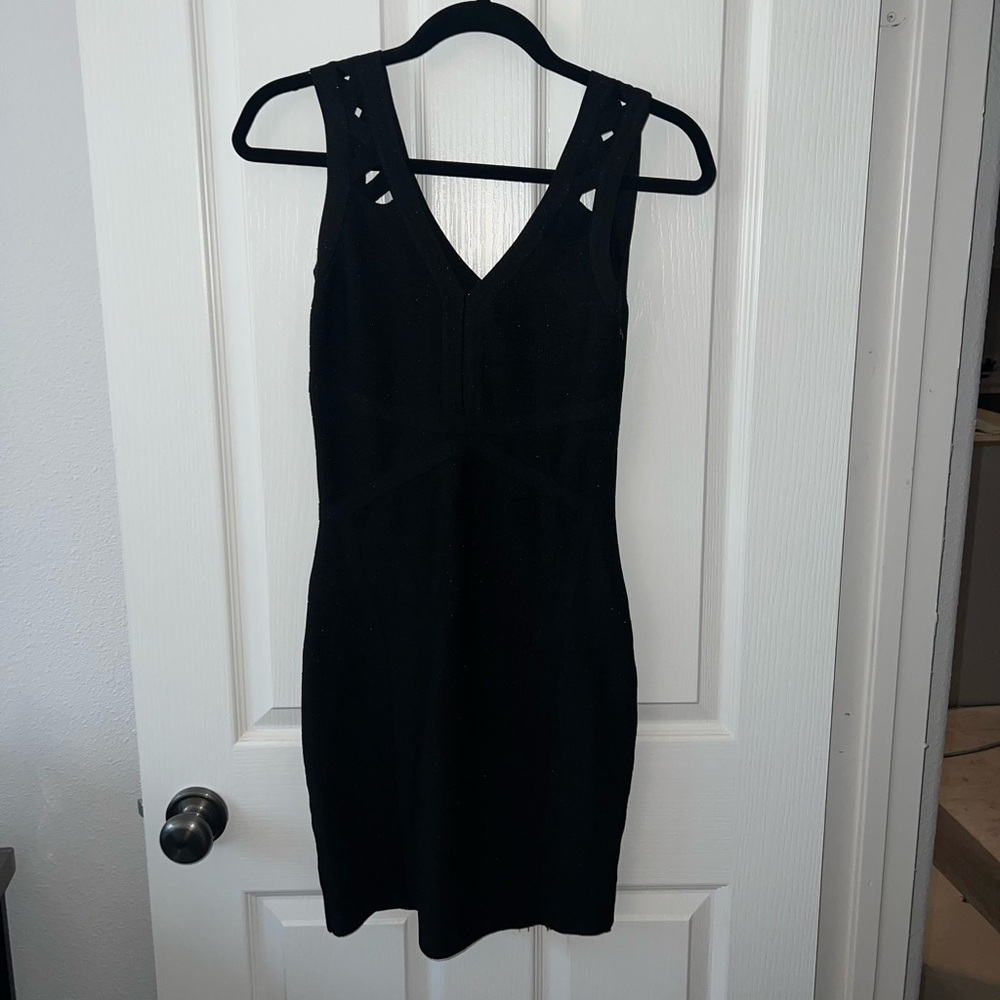 Black shimmery cocktail dress